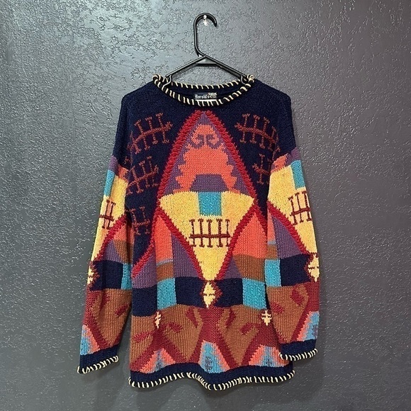 Harold's Other - HAROLD’S Vintage Tribal Native Knit Multicolored Men’s Sweater Size M/L